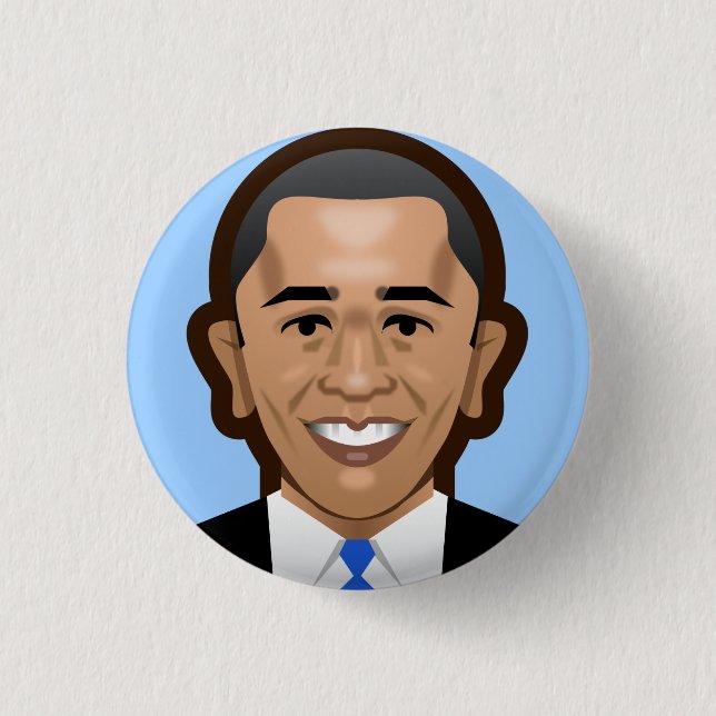 Macaron Rond 2,50 Cm Bouton d'Obama petit (Devant)