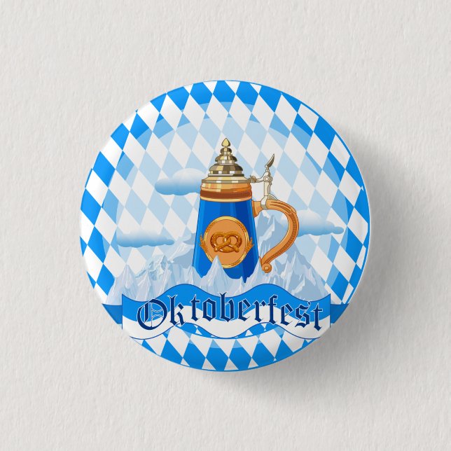 Macaron Rond 2,50 Cm Bouton d'Oktoberfest (Devant)