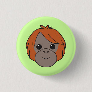 Macaron Rond 2,50 Cm Bouton d'orang-outan de Sumatran