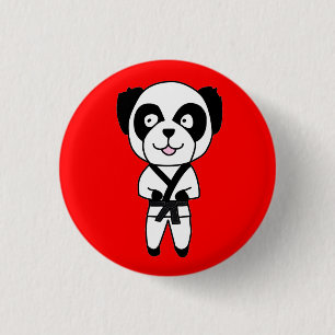 Macaron Rond 2,50 Cm Bouton d'ours panda de ceinture noire