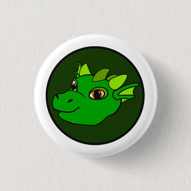 Macaron Rond 2,50 Cm Bouton Dragon vert (Devant)