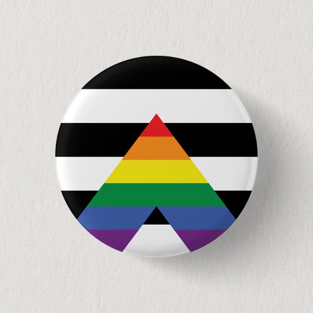 Macaron Rond 2,50 Cm Bouton Drapeau Ally Pride droite (Devant)
