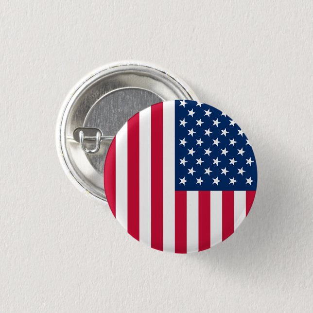 Macaron Rond 2,50 Cm Bouton drapeau américain Patriotic (Devant & derrière)