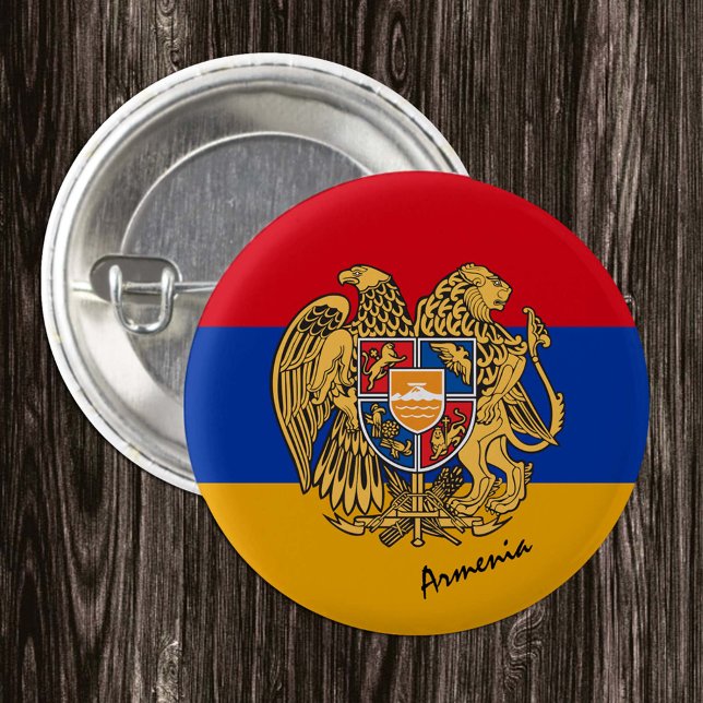 Macaron Rond 2,50 Cm Bouton drapeau arménien, Arménie patriotique (Créateur téléchargé)