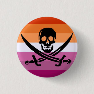 Macaron Rond 2,50 Cm Bouton Drapeau de la fierté du pirate lesbienne
