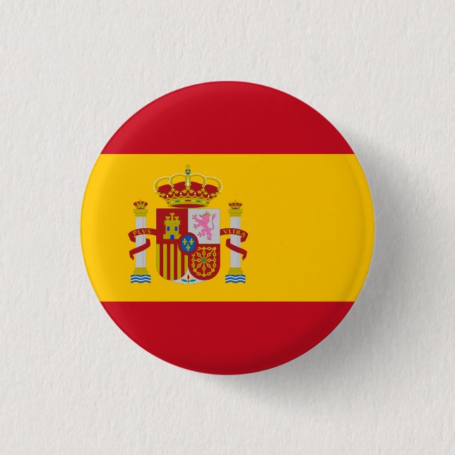 Macaron Rond 2,50 Cm Bouton drapeau de l'Espagne (Devant)