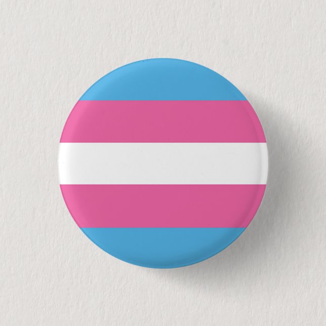 Macaron Rond 2,50 Cm Bouton Drapeau De Pride Transgenre (Devant)