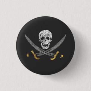 Macaron Rond 2,50 Cm Bouton Drapeau du pirate de Calico Jack