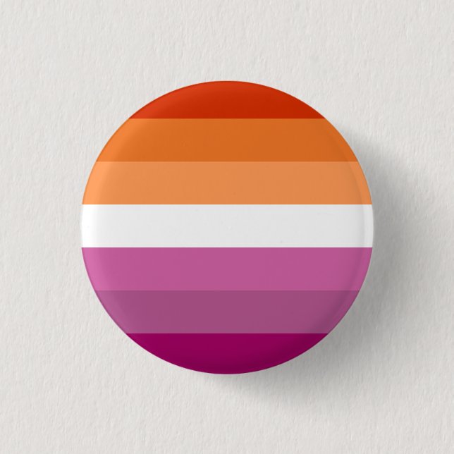 Macaron Rond 2,50 Cm Bouton Drapeau Lesbien Rose et Orange (Devant)