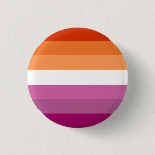 Macaron Rond 2,50 Cm Bouton Drapeau Lesbien Rose et Orange