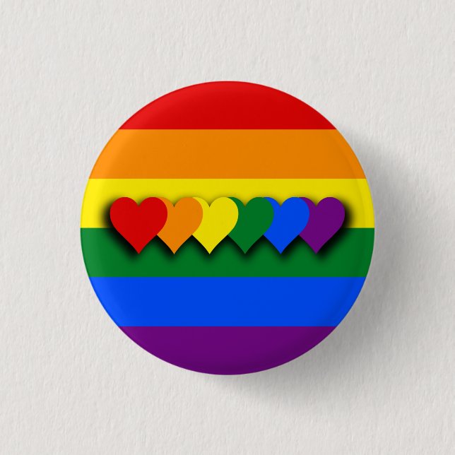 Macaron Rond 2,50 Cm Bouton drapeau LGBT (Devant)