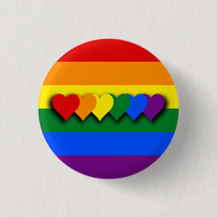 Macaron Rond 2,50 Cm Bouton drapeau LGBT
