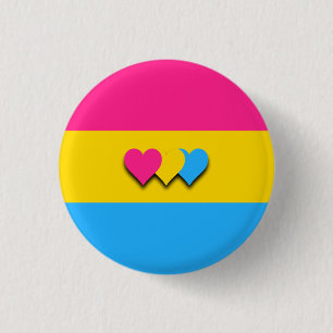 Macaron Rond 2,50 Cm Bouton du drapeau de la pansexualité