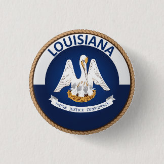 Macaron Rond 2,50 Cm Bouton du drapeau de l'État de Louisiane