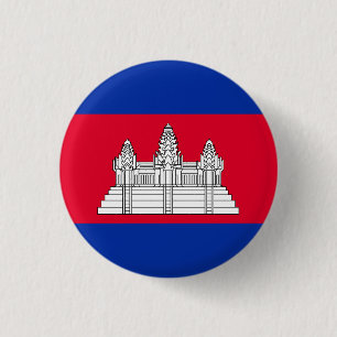 Macaron Rond 2,50 Cm Bouton du drapeau patriotique cambodgien