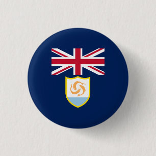 Macaron Rond 2,50 Cm Bouton du drapeau patriotique d'Anguilla