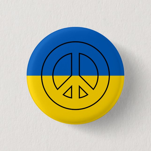 Macaron Rond 2,50 Cm Bouton du drapeau ukrainien (Devant)