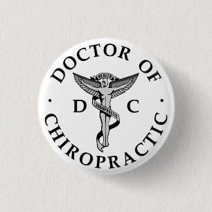 Macaron Rond 2,50 Cm Bouton du logo du Docteur en Chiropratique