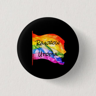 Macaron Rond 2,50 Cm Bouton du logo Rainbow Utopia
