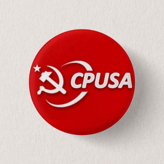 Macaron Rond 2,50 Cm Bouton du parti communiste (CPUSA) (Devant)