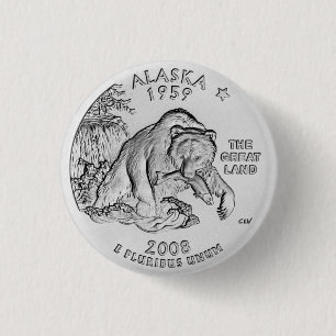 Macaron Rond 2,50 Cm Bouton du quart d'Alaska