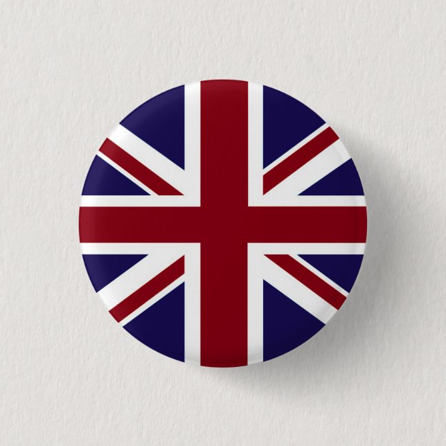 Macaron Rond 2,50 Cm Bouton d'Union Jack (Devant)