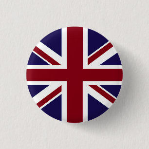 Macaron Rond 2,50 Cm Bouton d'Union Jack