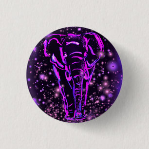 Macaron Rond 2,50 Cm Bouton Éléphant Rose Violet