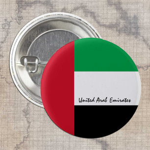 Macaron Rond 2,50 Cm Bouton Emirats Arabes Unis, Drapeau EAU patriotiqu