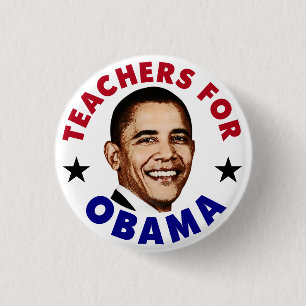 Macaron Rond 2,50 Cm Bouton Enseignants Pour Obama