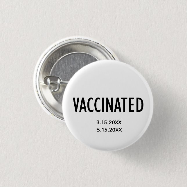 Macaron Rond 2,50 Cm Bouton entièrement vacciné (Devant & derrière)