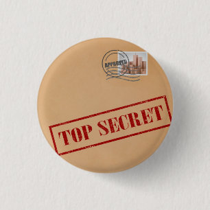 Macaron Rond 2,50 Cm Bouton Enveloppe Top Secret