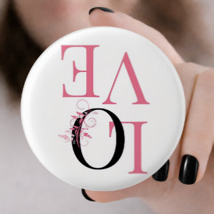 Macaron Rond 2,50 Cm Bouton épinglé d'amour —Cadeau de la Saint-Valenti