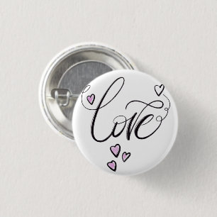 Macaron Rond 2,50 Cm Bouton épinglé Love Script   Mauvais cœur minimali
