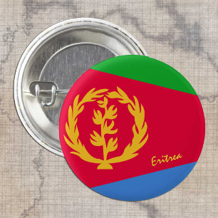 Macaron Rond 2,50 Cm Bouton Erythrée, mode Drapeau Erythréen patriotiqu