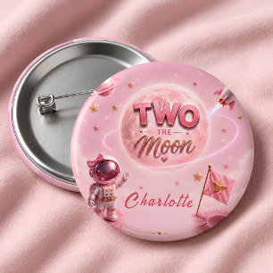 Macaron Rond 2,50 Cm Bouton Espace Rose