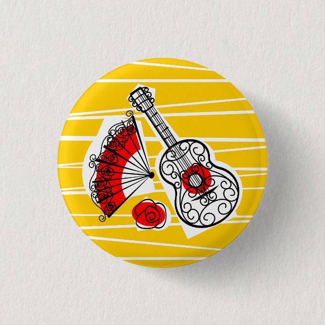 Macaron Rond 2,50 Cm Bouton espagnol de groupe de souvenirs rond (Devant)