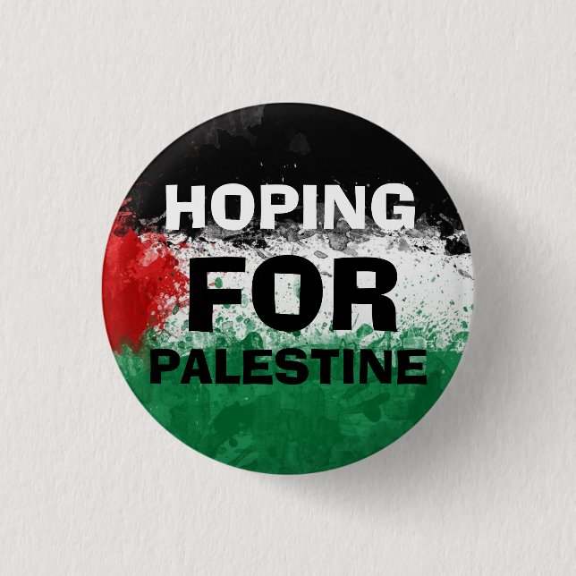 Macaron Rond 2,50 Cm Bouton ESPOIR POUR PALESTINE  (Devant)