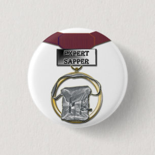 Macaron Rond 2,50 Cm Bouton expert de médaille de soldat du génie