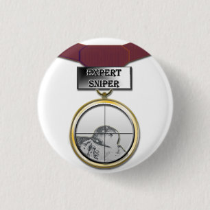 Macaron Rond 2,50 Cm Bouton expert de médaille de tireur isolé