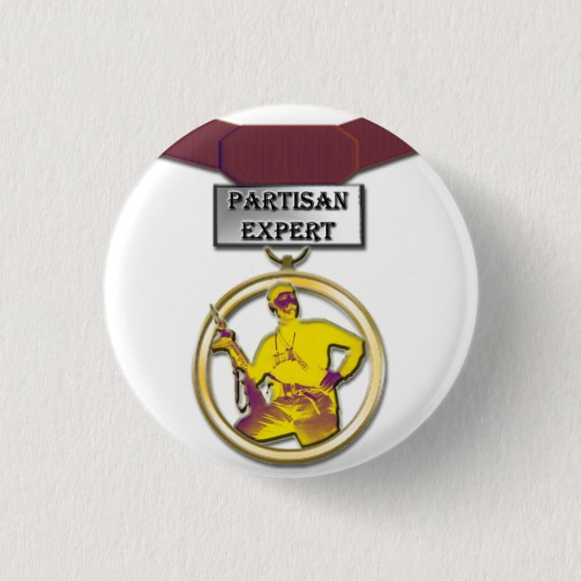 Macaron Rond 2,50 Cm Bouton expert partisan de médaille (Devant)