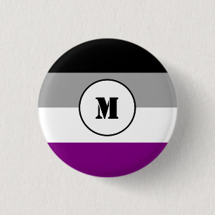 Macaron Rond 2,50 Cm Bouton fait sur commande de drapeau d'asexuality