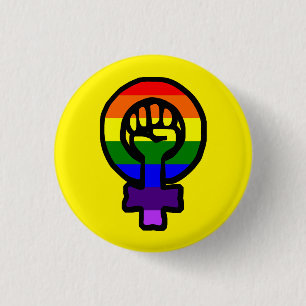 Macaron Rond 2,50 Cm Bouton féministe classique de signe de LGBT