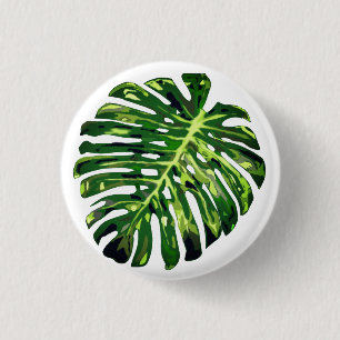 Macaron Rond 2,50 Cm Bouton Feuille Monstera