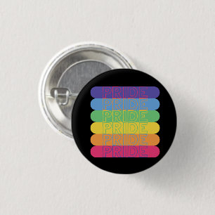 Macaron Rond 2,50 Cm Bouton Fierté dans les couleurs arc-en-ciel