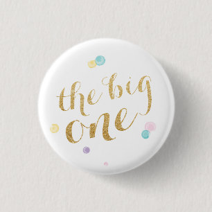 Macaron Rond 2,50 Cm Bouton Fille premier anniversaire