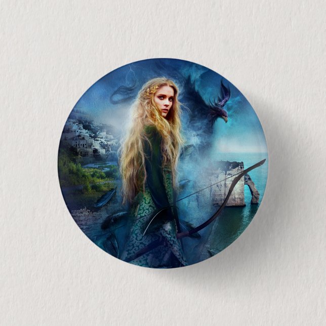 Macaron Rond 2,50 Cm Bouton Flèches du coeur (Devant)