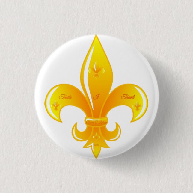 Macaron Rond 2,50 Cm Bouton Fleur De Lis (Devant)