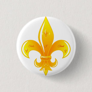 Macaron Rond 2,50 Cm Bouton Fleur De Lis