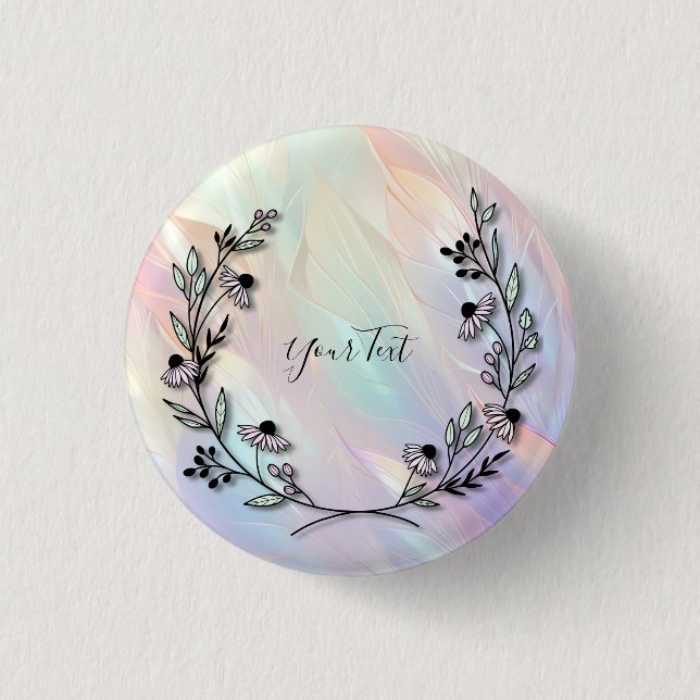 Macaron Rond 2,50 Cm Bouton Fleur minimal (Devant)